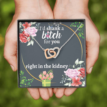 Shank a Bitch For You Interlocking Hearts Necklace - Love You This Much